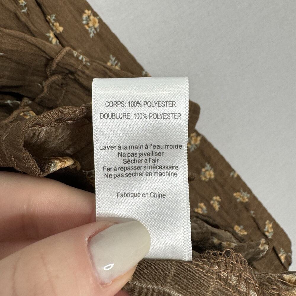 Altar’d State Kelcie Floral Babydoll Top Womens M Brown Dainty Cottage Prairie - Picture 13 of 13